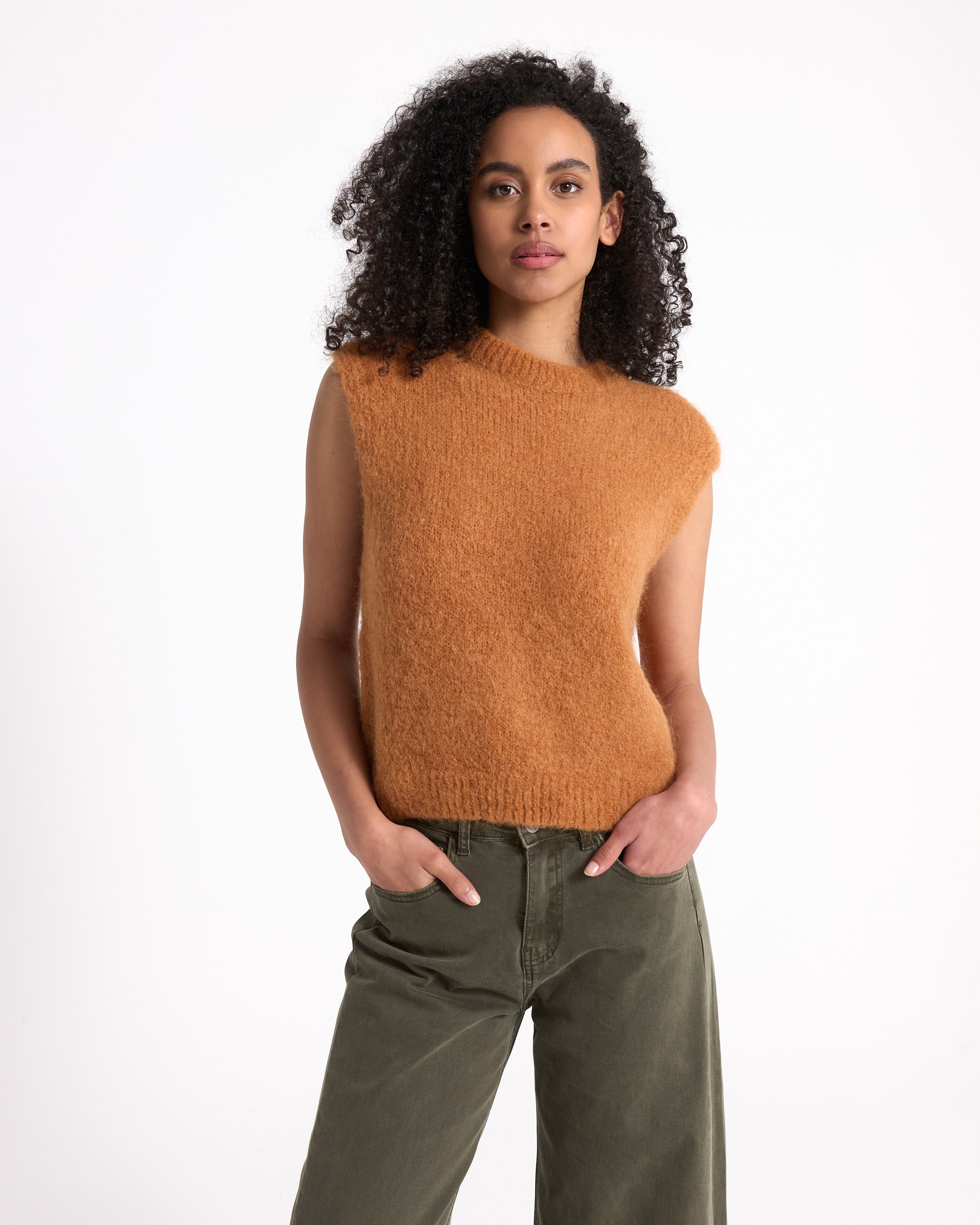 Gebreide Trui Gubbio Camel