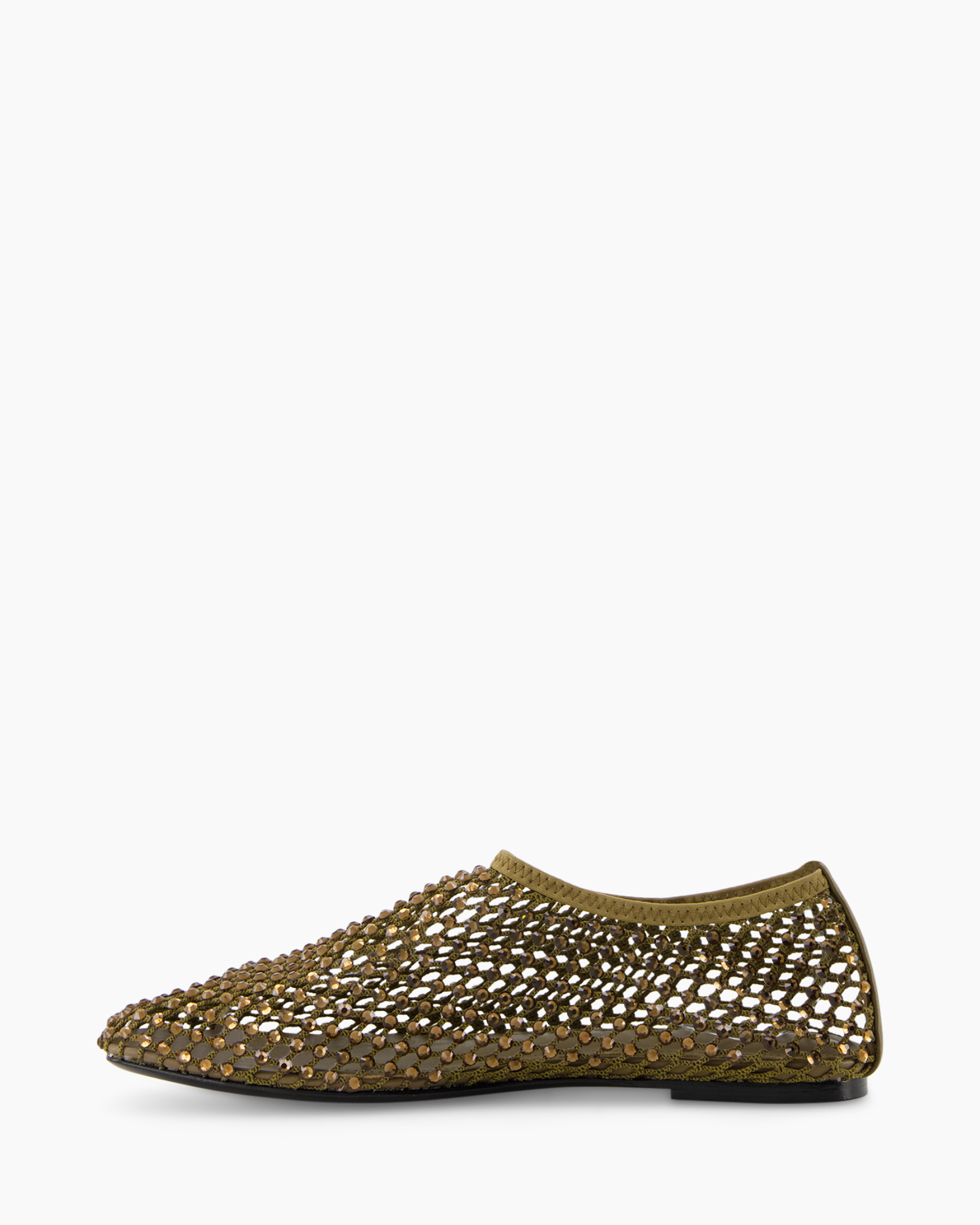 slip-on, plat, gaasnet, glitter, schoen