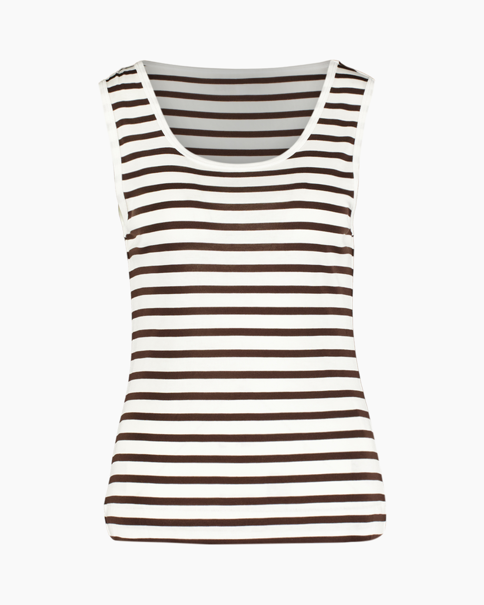 tanktop, top met strepen, mouwloos, horizontale strepen, katoenen top