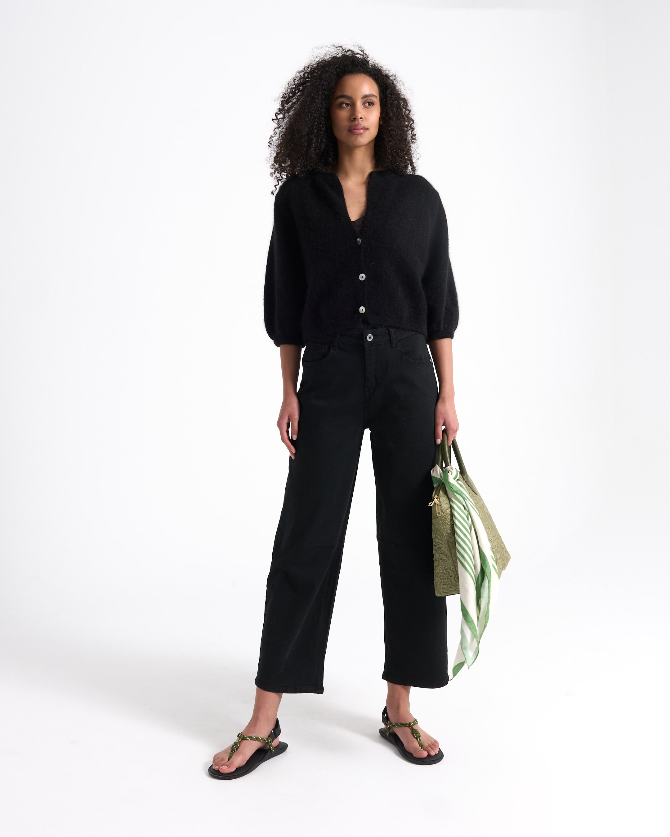 cardigan,  knopen,  zwart,  trui,  brei top