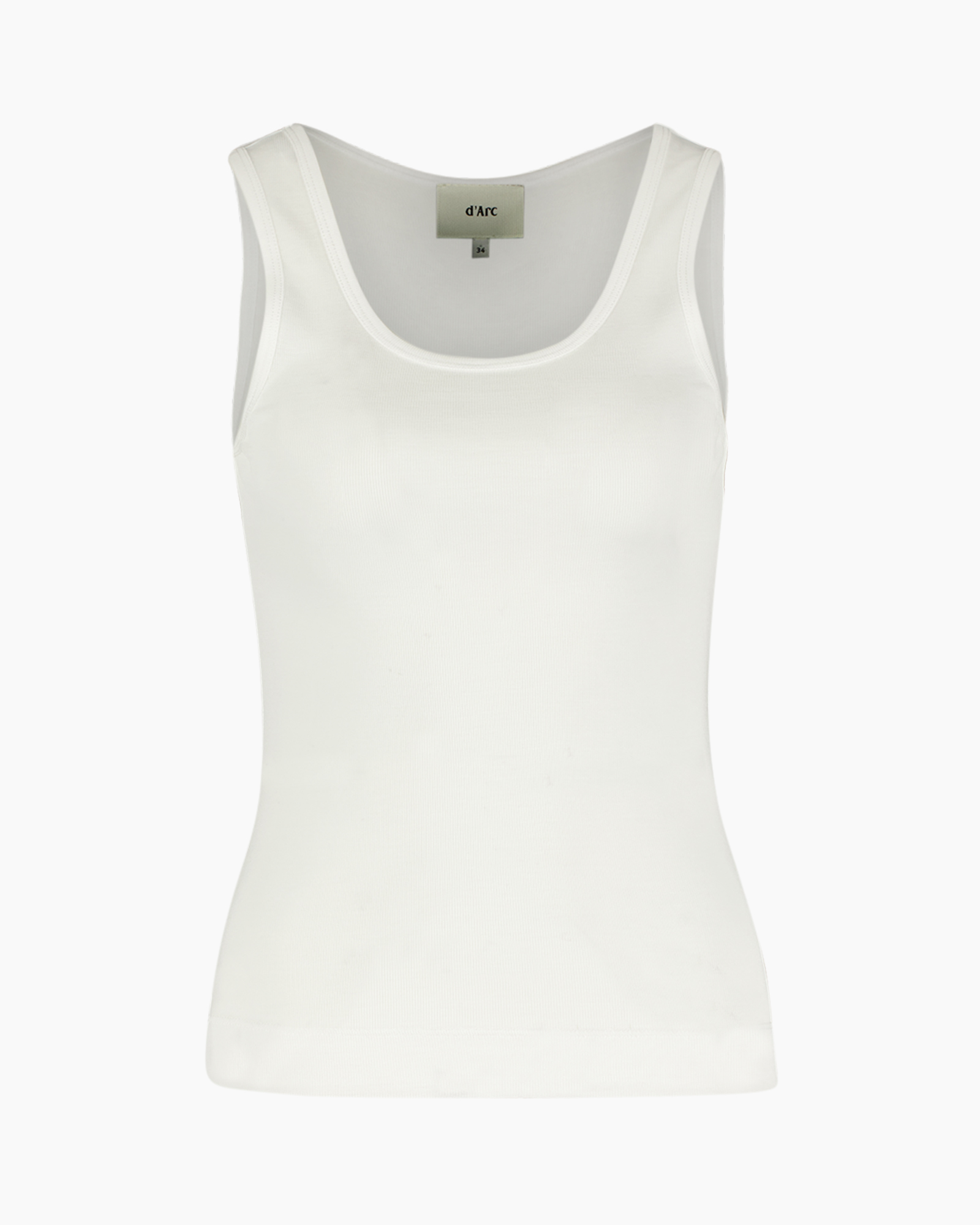 tanktop, wit, mouwloos, basis, katoen?