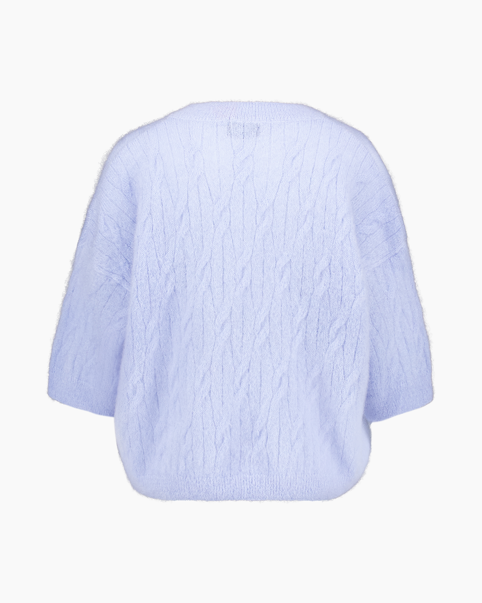gebreide trui, oversized, pullover, lavendel, kabeltrui