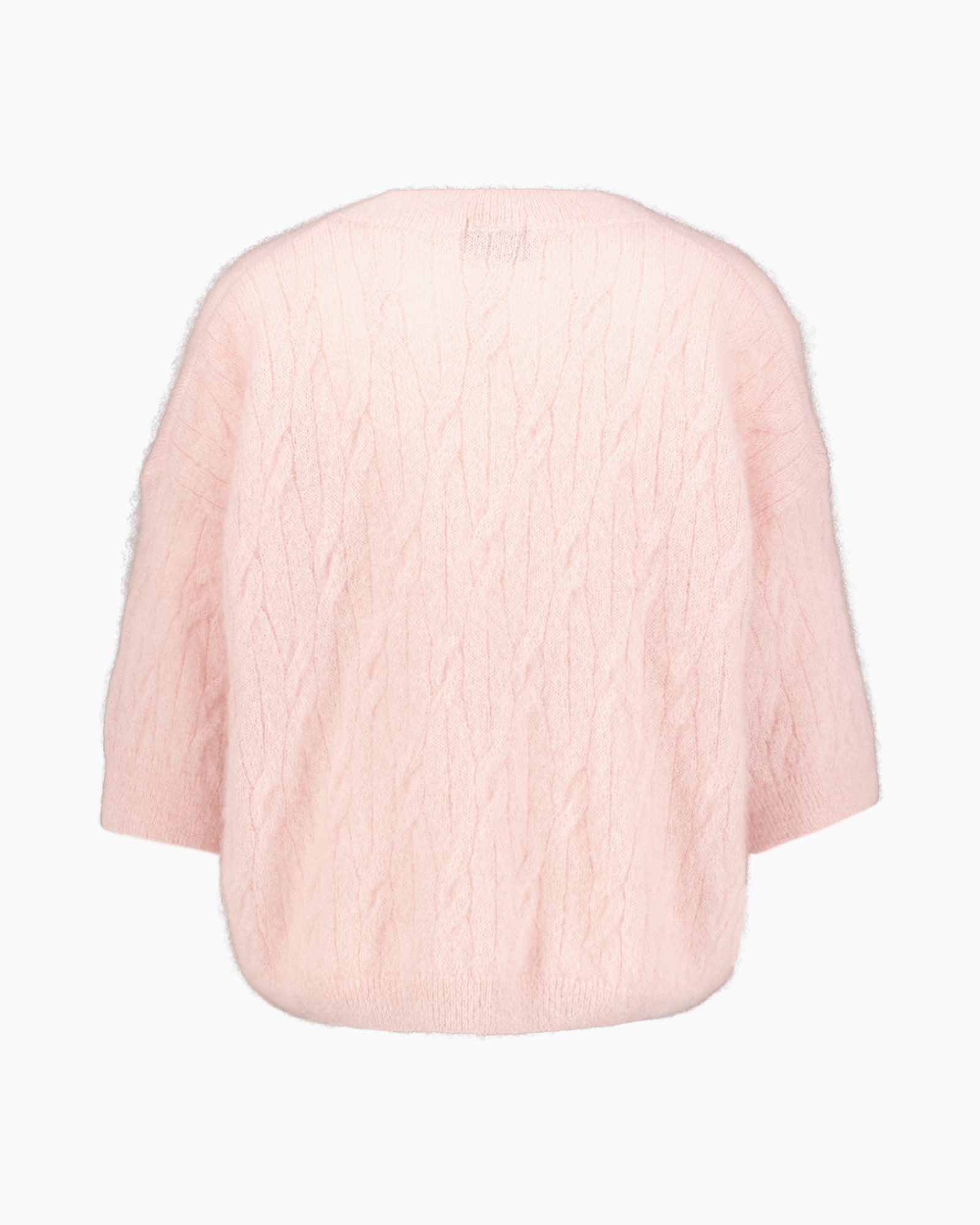 roze, breip, vest, overSize, vachtig