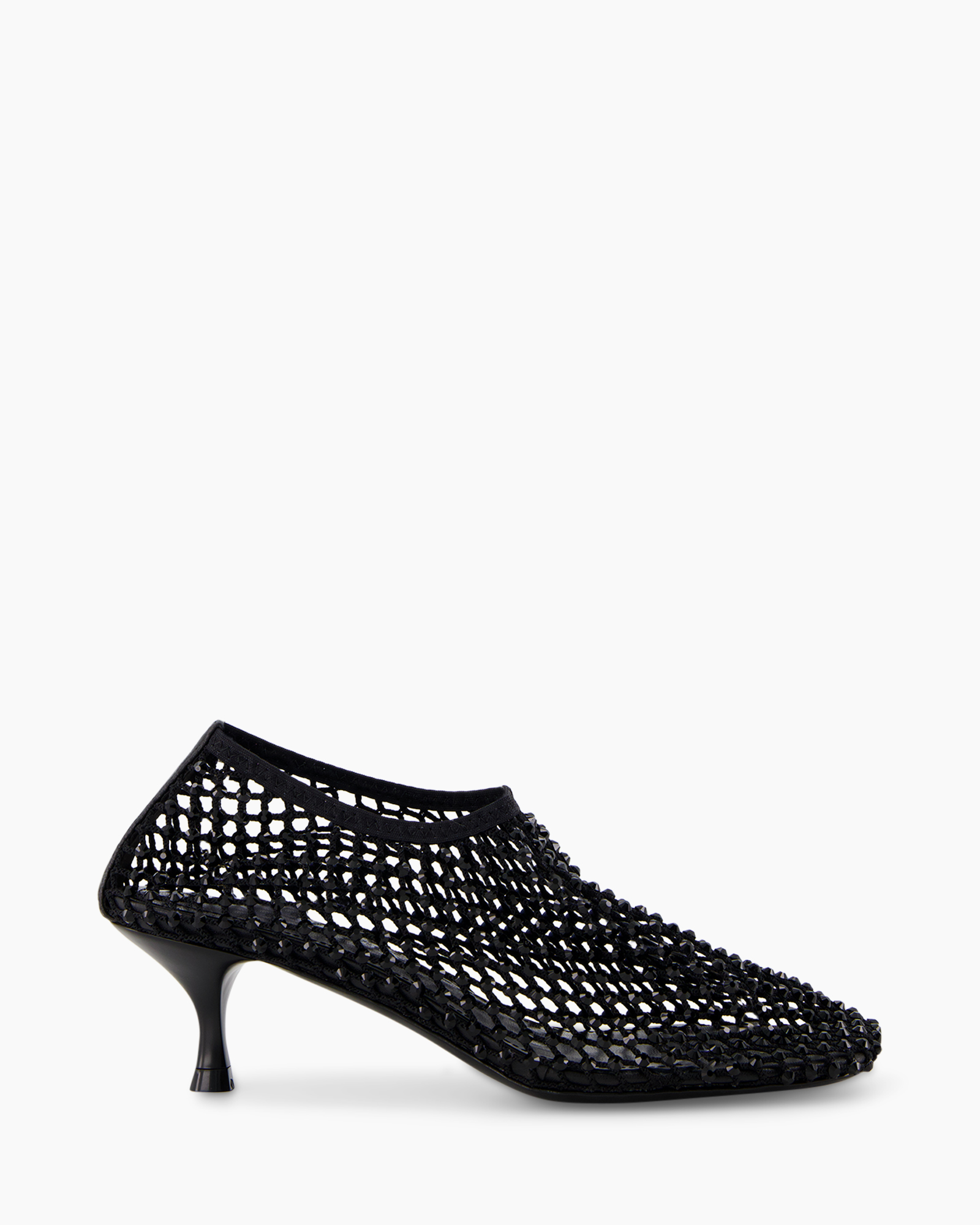 net, hielmid, gewoven, mule, zwart