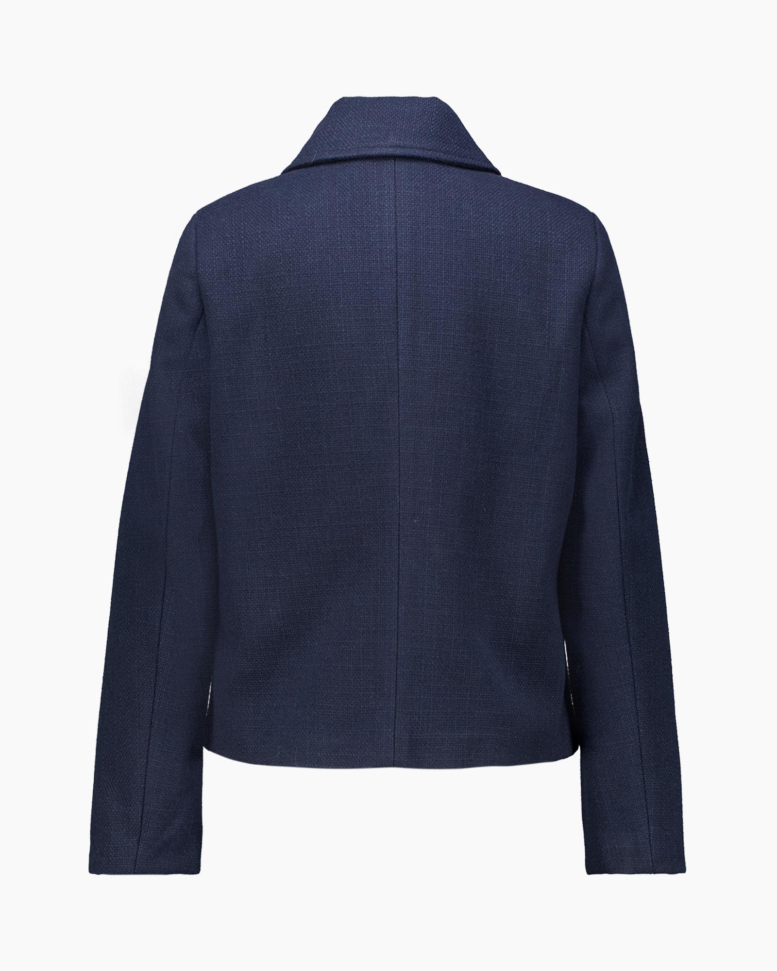 jas, blazer, marineblauw, gestructureerd, kraag