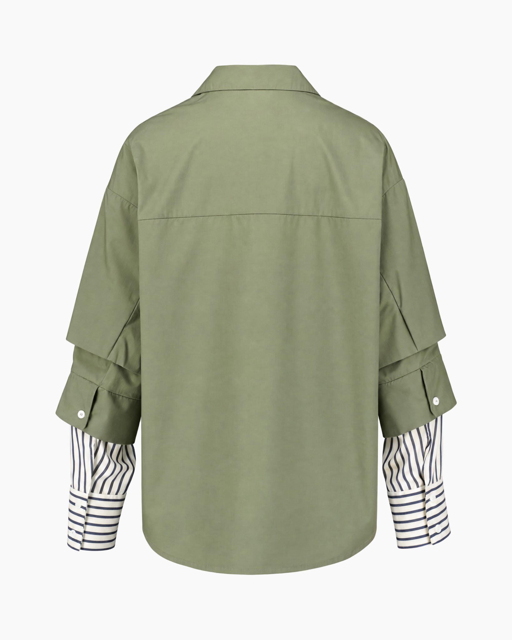 groene shirt, oversized shirt, lagen mouwen, knopen vooraan, kraag shirt