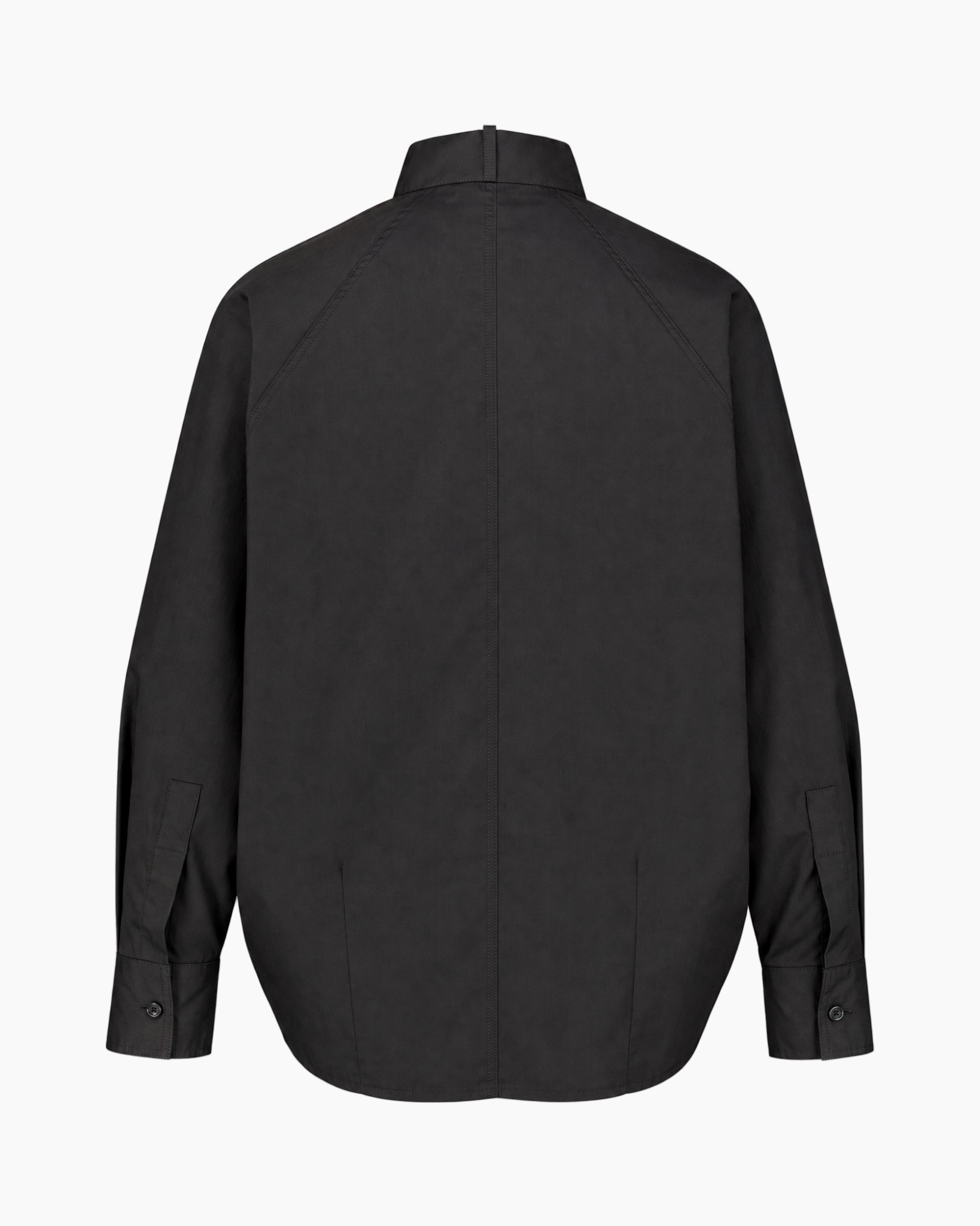 zwart, blouse, kraag, lange mouwen, knopen