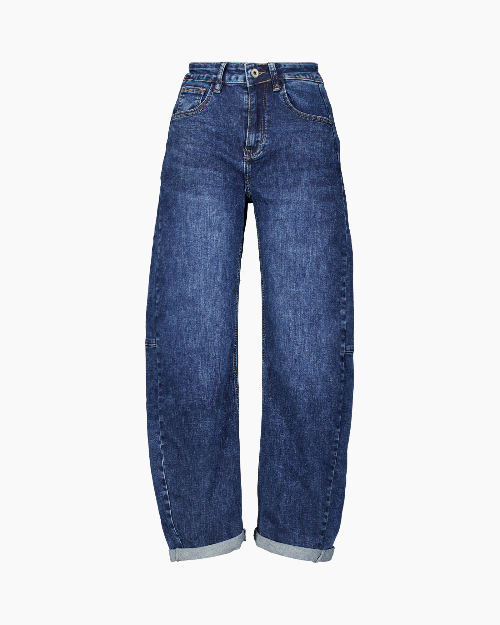 spijkerbroek, denim, blauw, recht-model, gerold-omgeslagen