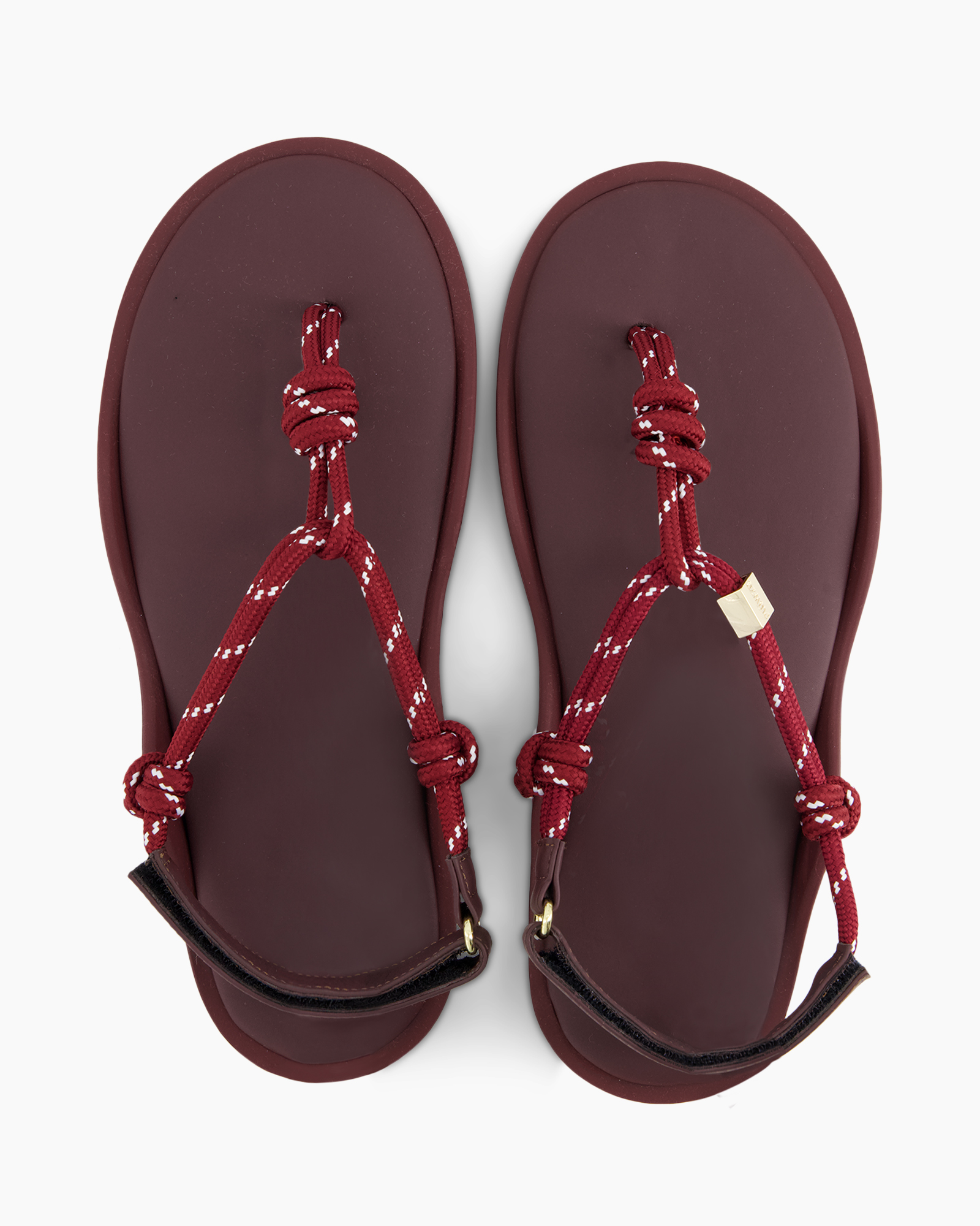 sandalen, riempje?, geknoopt, rood, slippers