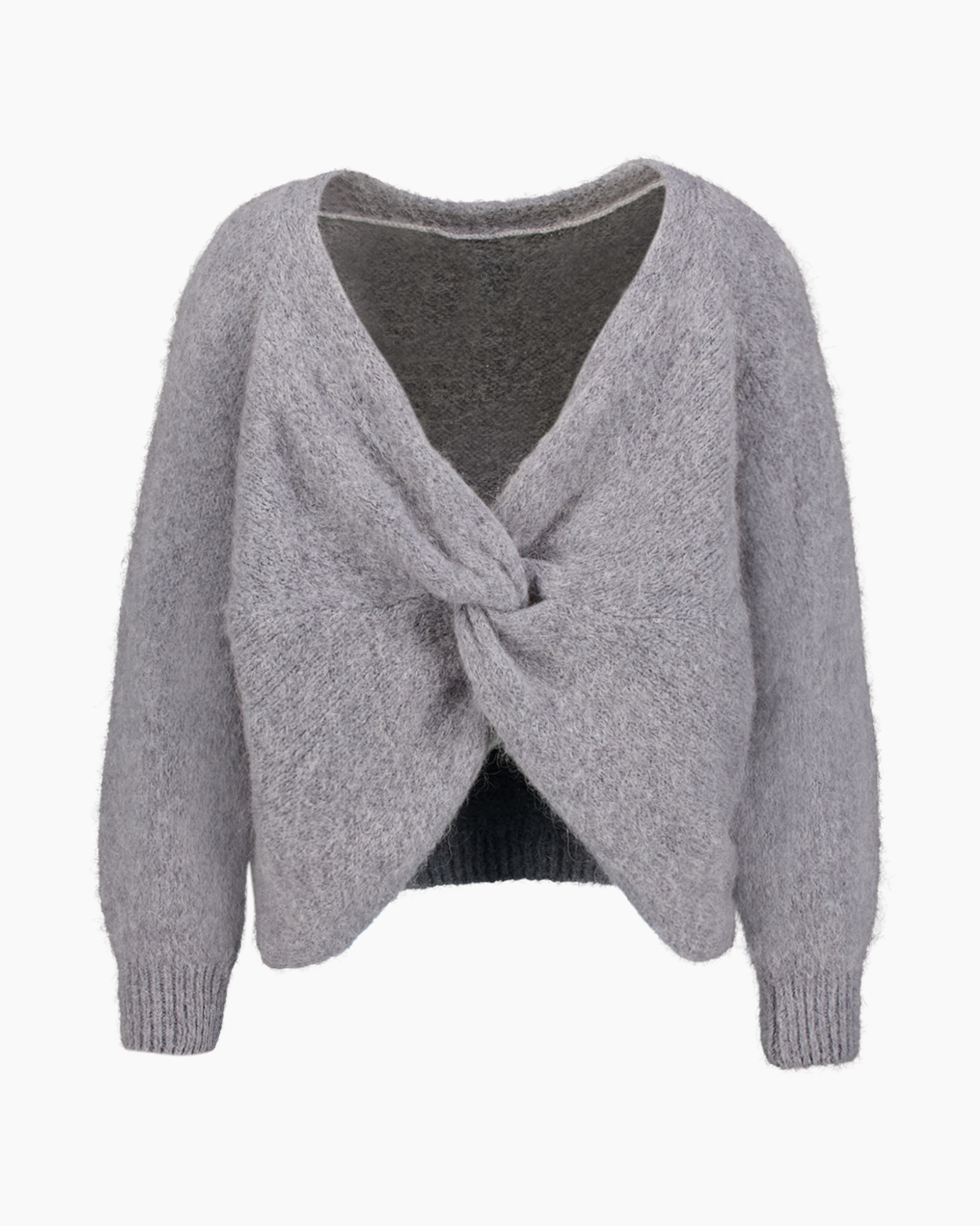 veste, breipas, gebreide, knoop, lavendelgrijs