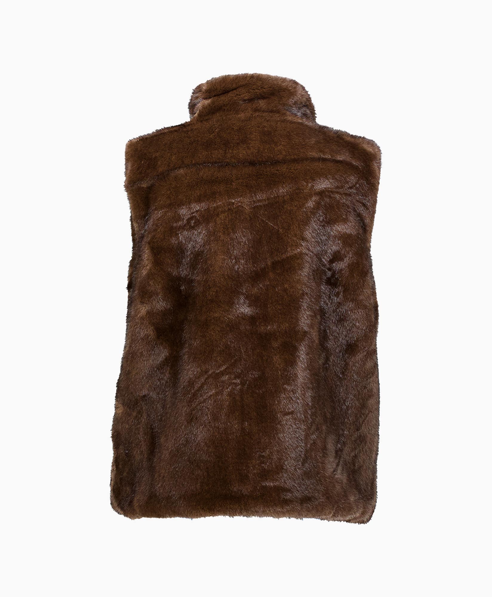 vacht, vest, bruin, ritssluiting, mouwloos, vacht, vest, bruin, rits, bontvest