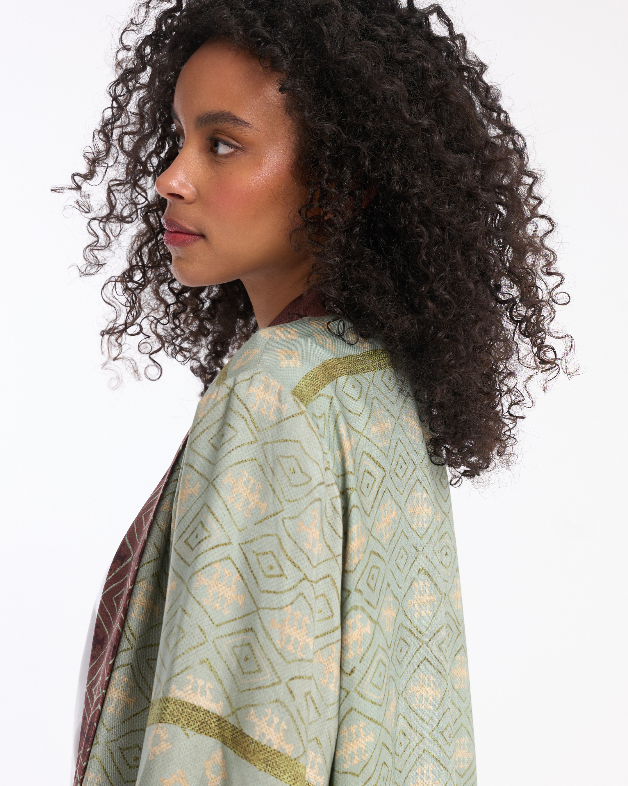 kimono, sschal, patroon, geometrisch, multikleur