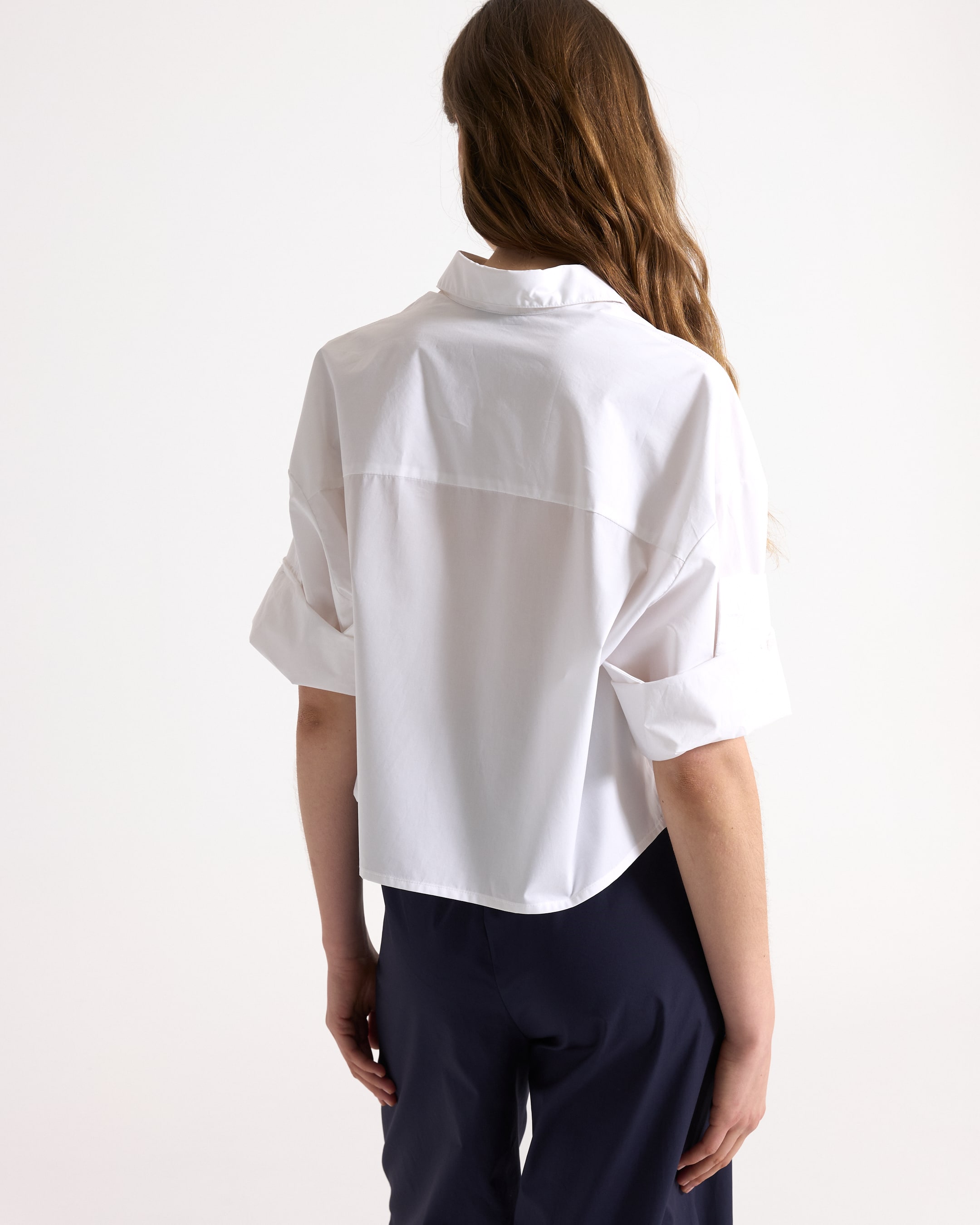 hemd, wit, kraag, mouwrok, lossere pasvorm