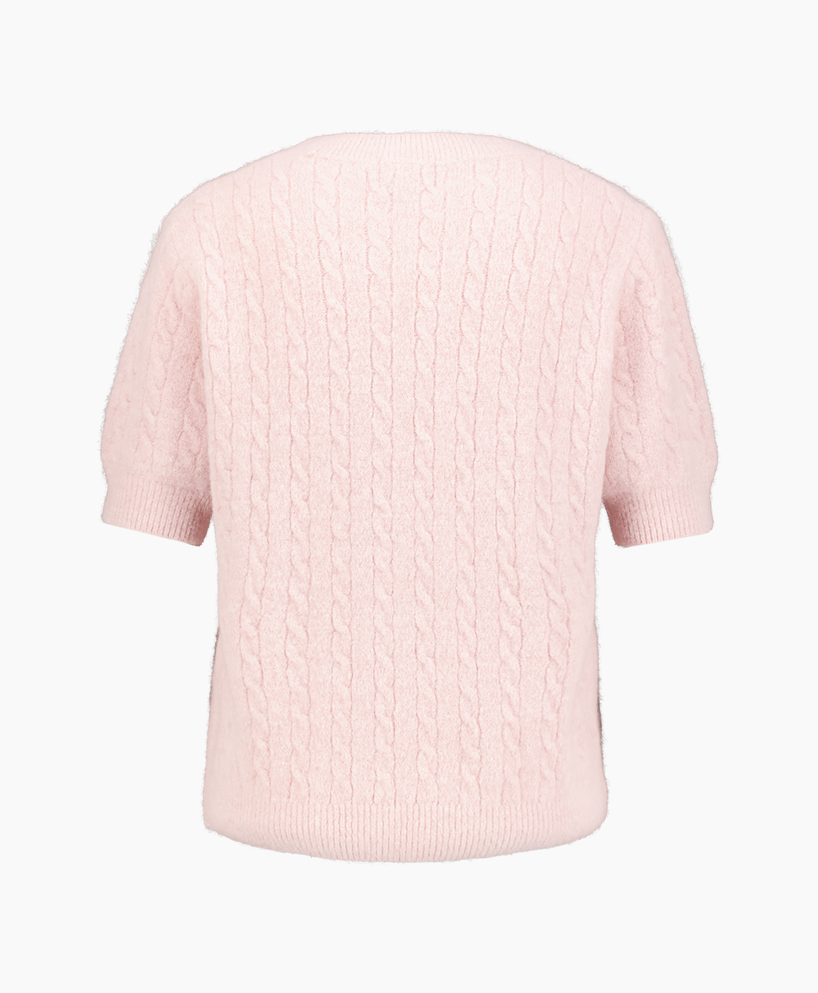gebreide, pullovers, roze, kabeltrui, korte mouw