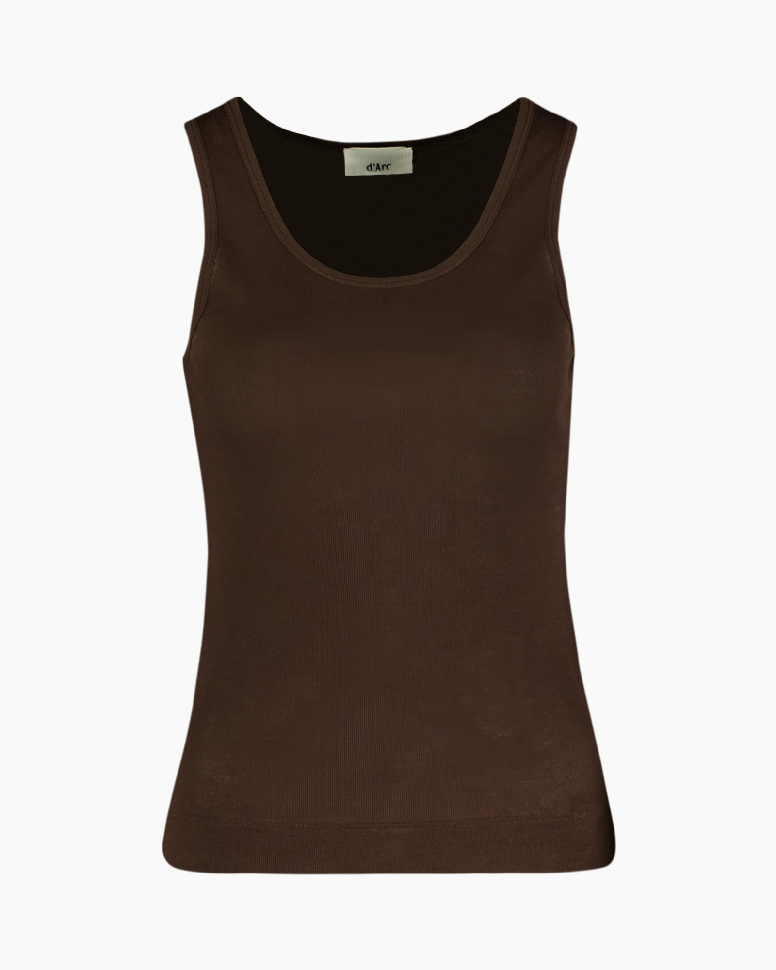tanktop, bruin, mouwloos, gebreid, effen