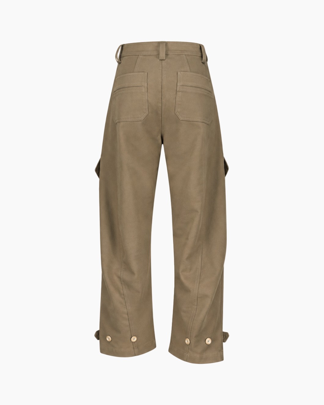 broek met cargohand, khaki, getailleerd, kniepatch, zakken