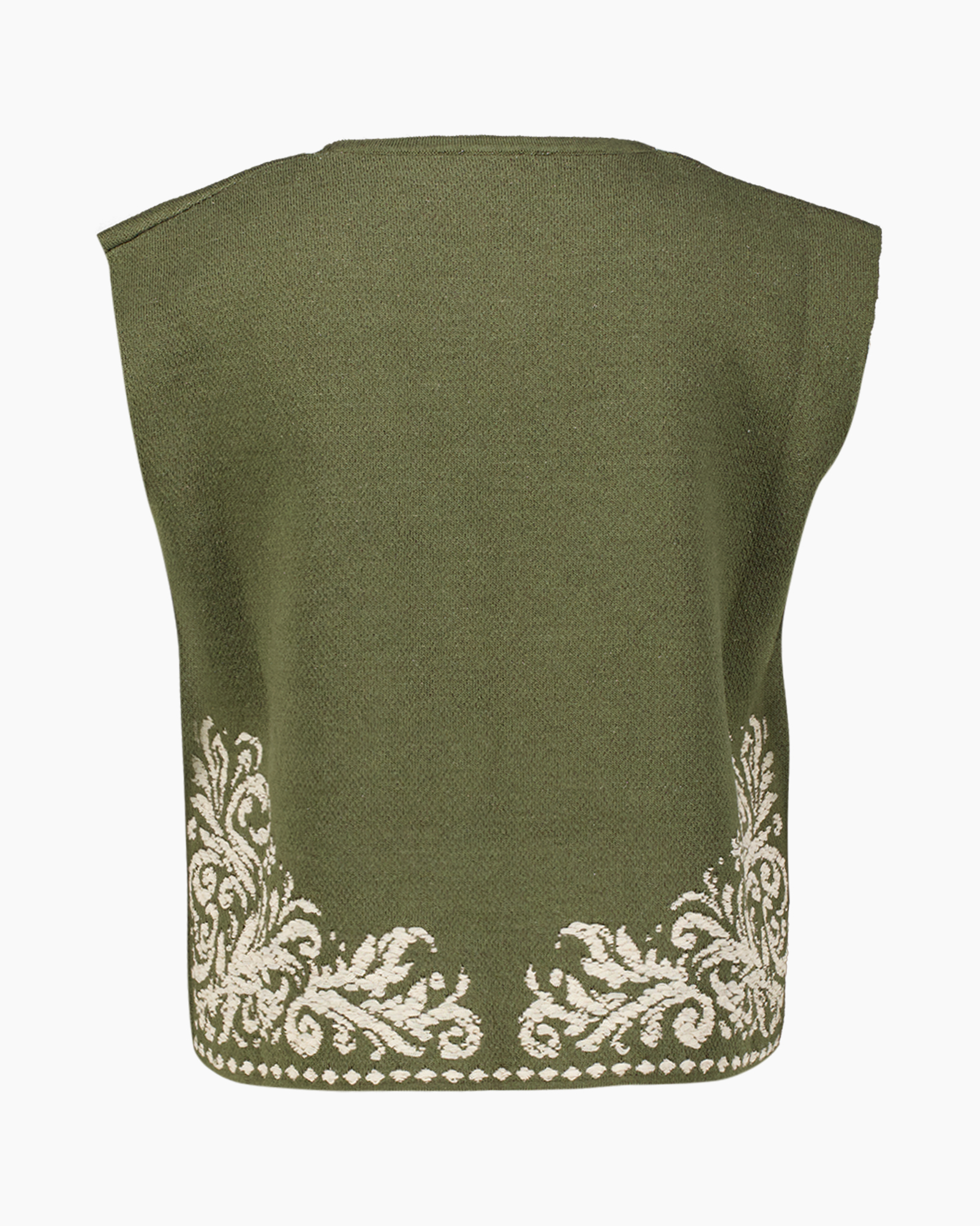 vest, breipatroon, groen, borduursel, patroon