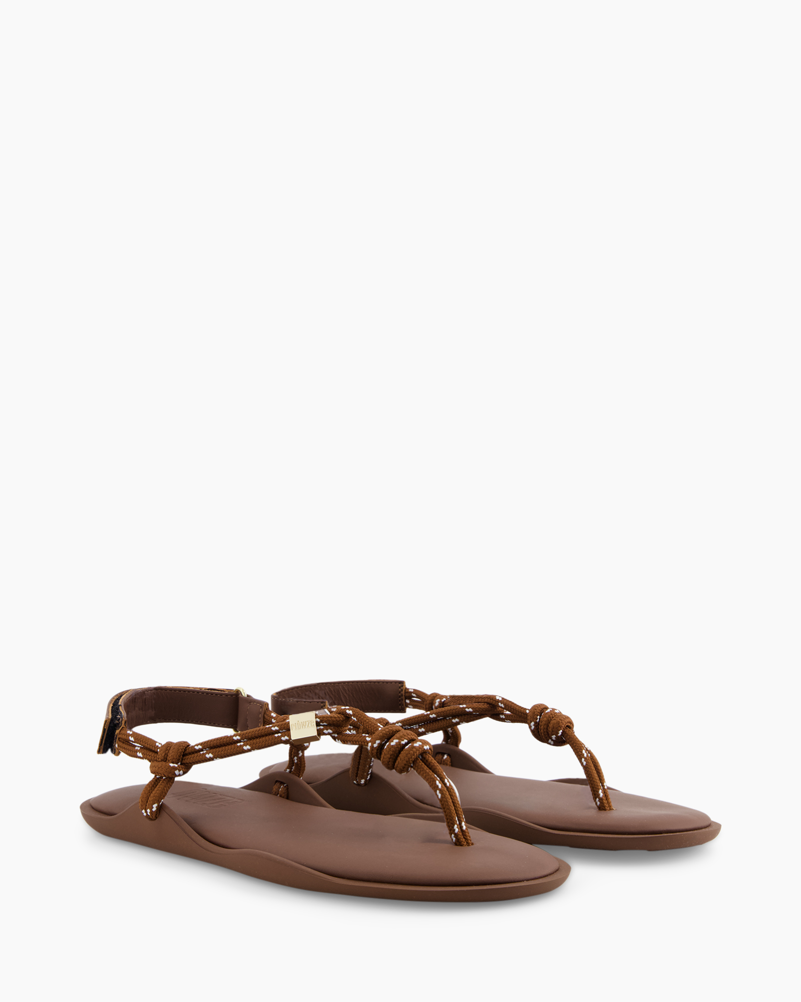 sandalen, sandalen met touw, teenkraag?, bruin, geknoopte-band