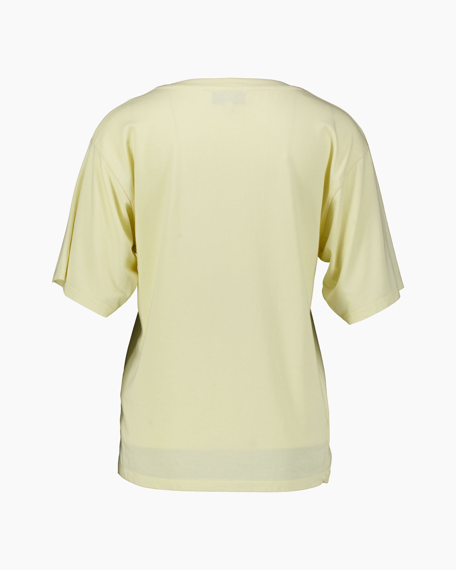 T-shirt, korte mouwen, effen, egale kleur, lichtgeel