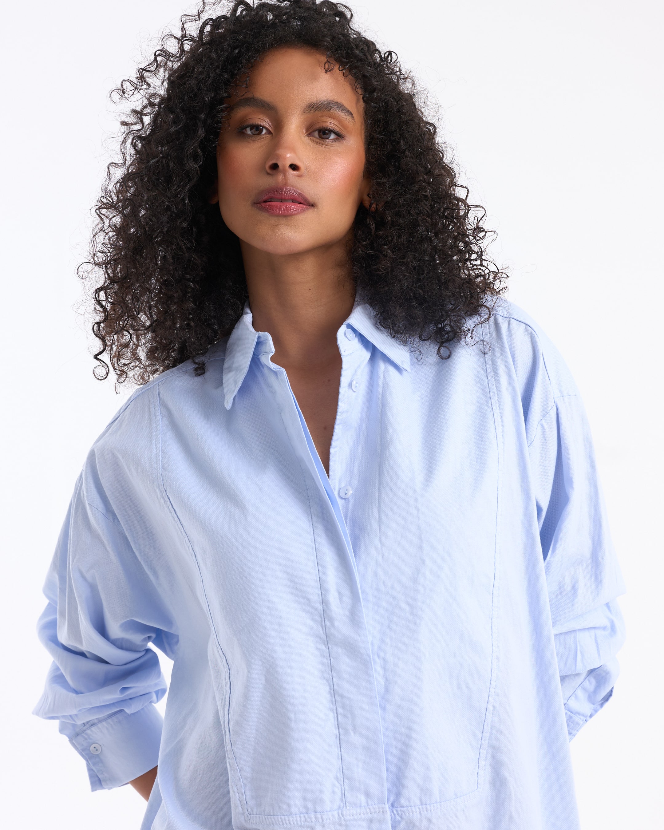 hemd, lange mouwen, lichtblauw, kraag, knopen, hemd, lichtblauw, katoen, lange mouw, kraag