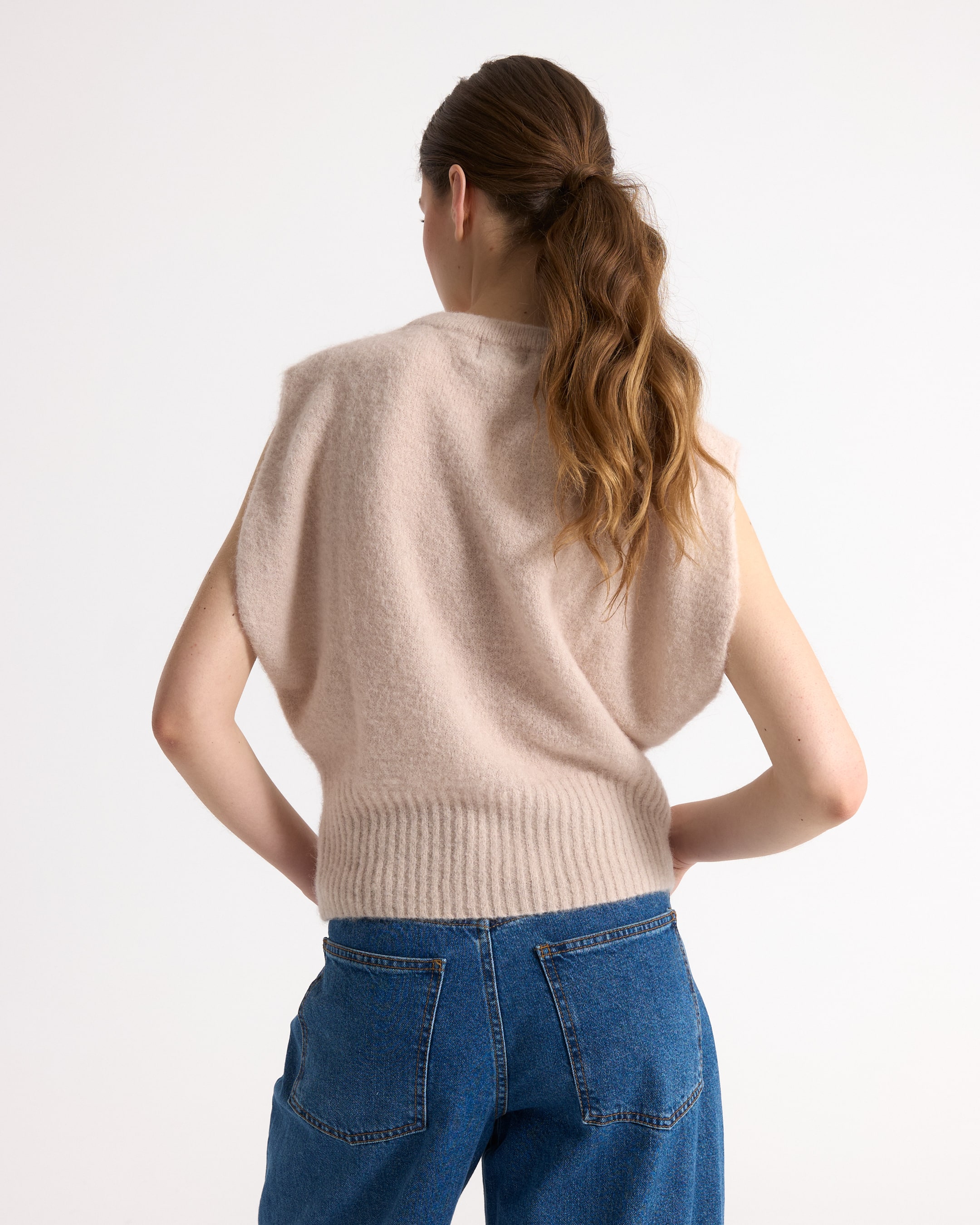 sweater, breipunt?, beige, naadloze?, rugback