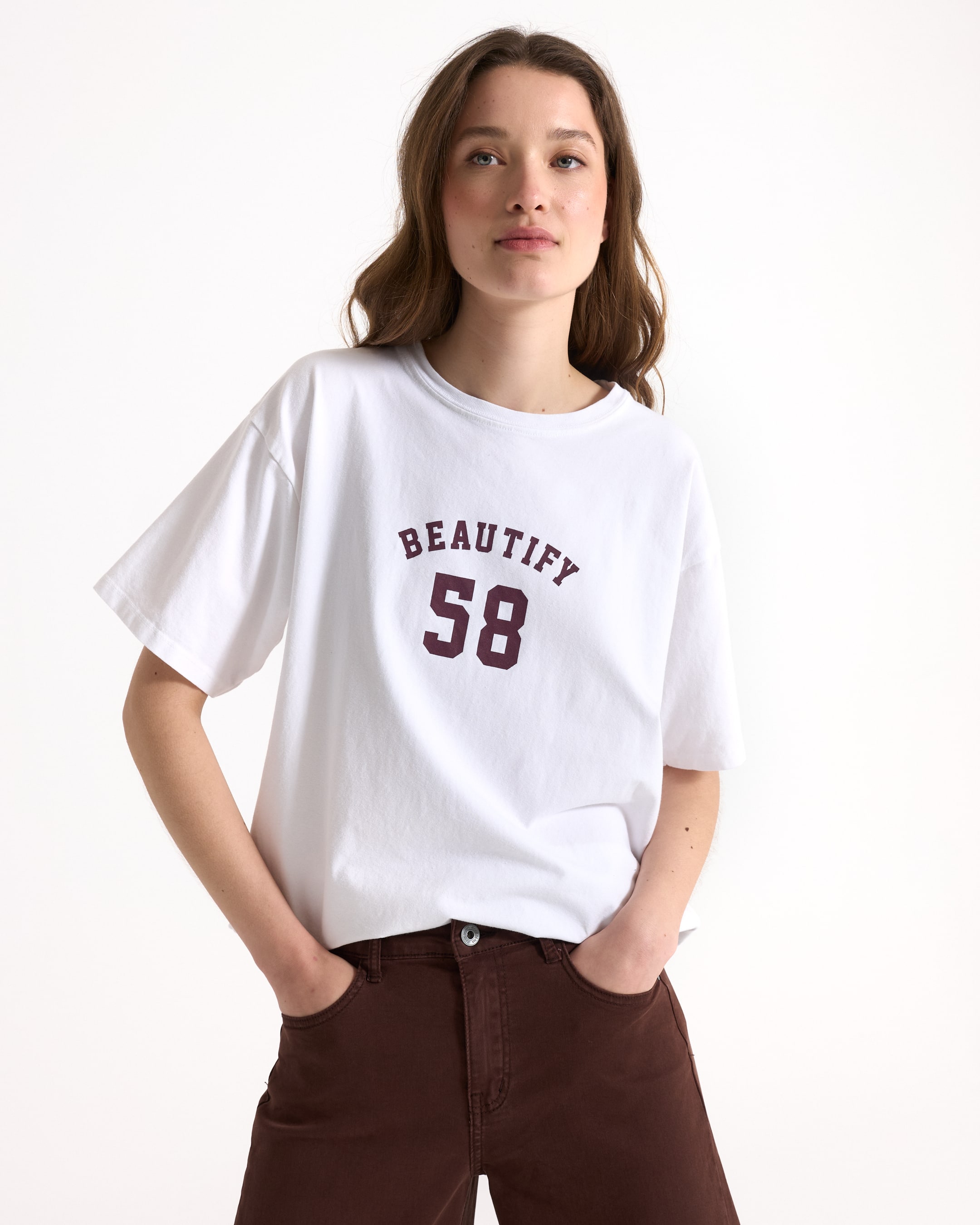 t-shirt, wit, korte mouw, grafisch, 58