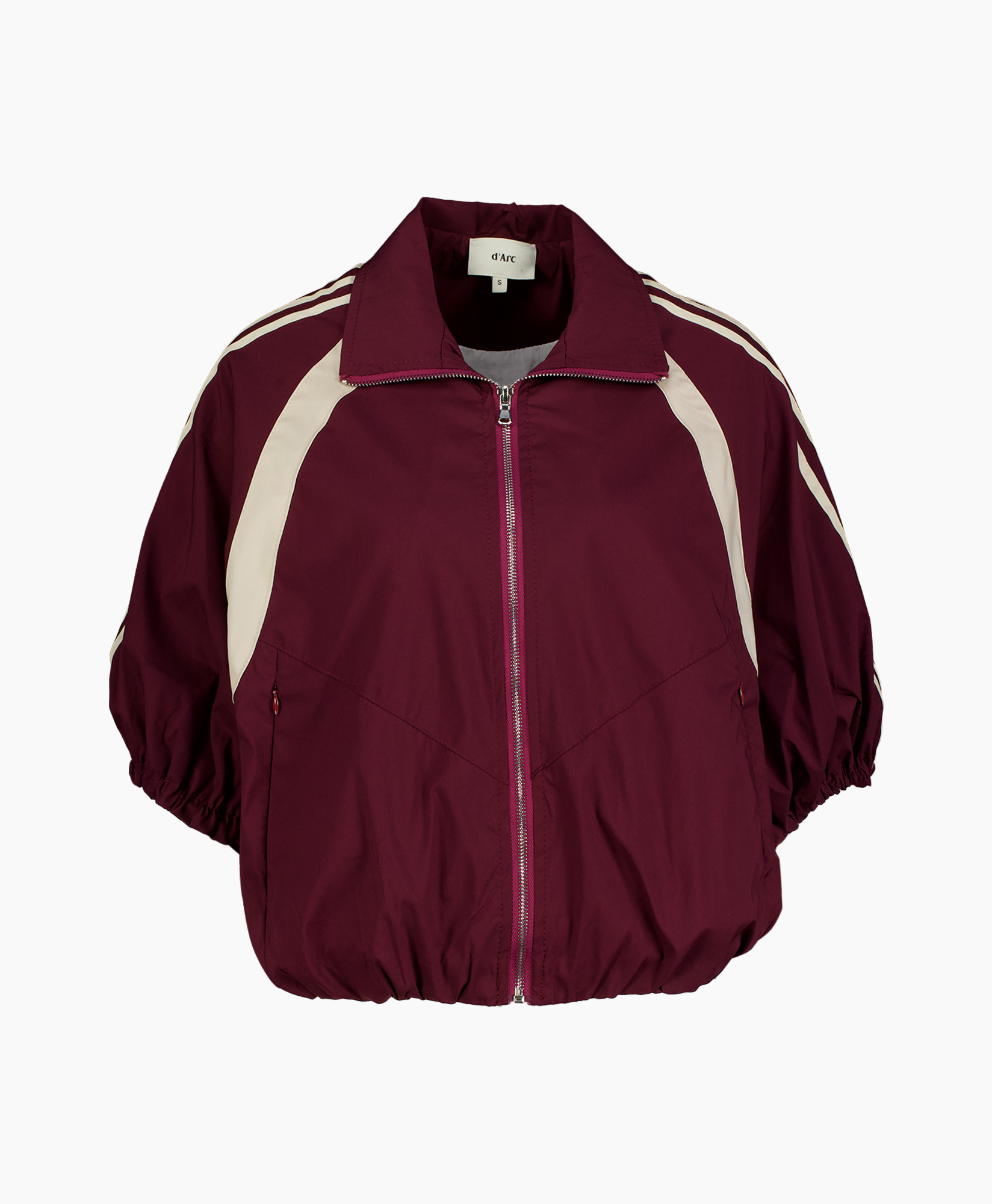jas, regenjasje, ritssluiting, bordeaux, raglanmouwen