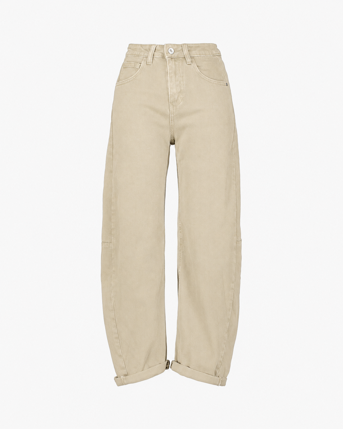 broek, beige, khaki, hoog taille, cargo-stijl