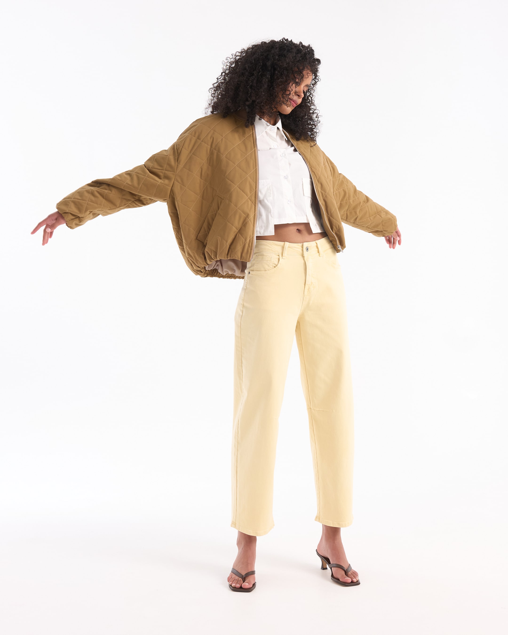 gewaxte?, brown?, puffer, rits, lichtgewicht