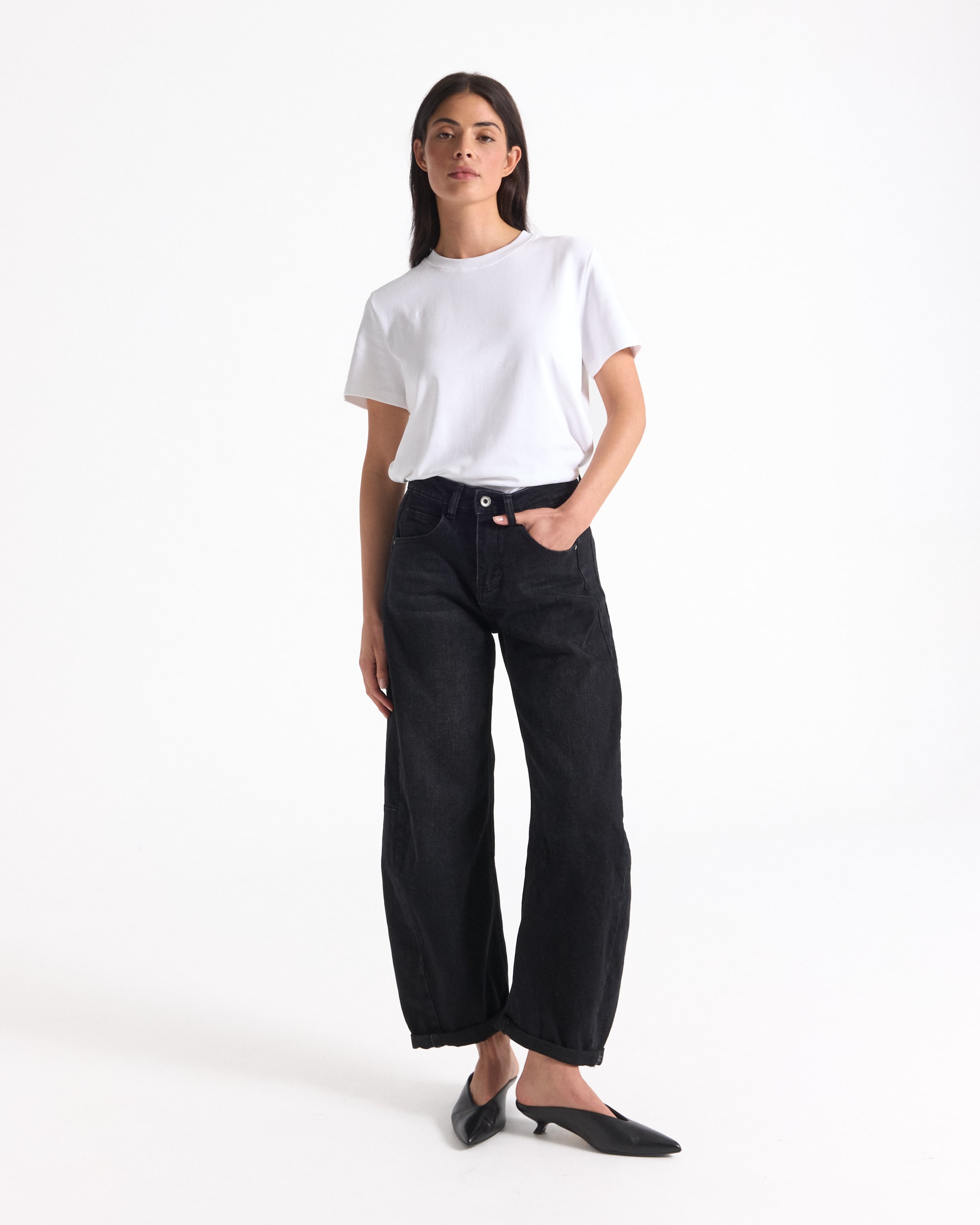 t-shirt, wit, korte mouwen, casual, basistee